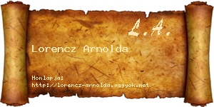 Lorencz Arnolda névjegykártya